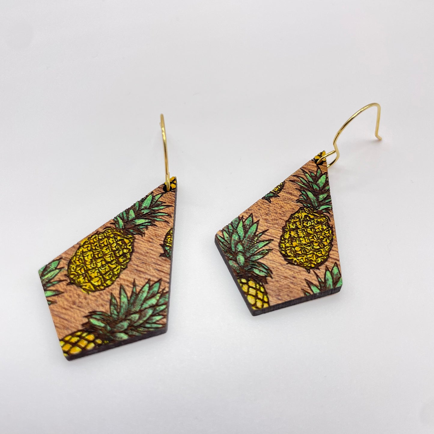 Brown Pineapple Drop Dangle Earrings