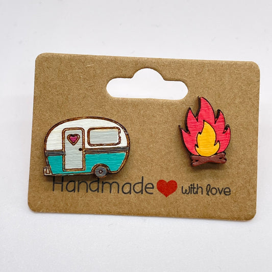 Campfire + Camper Stud Earrings