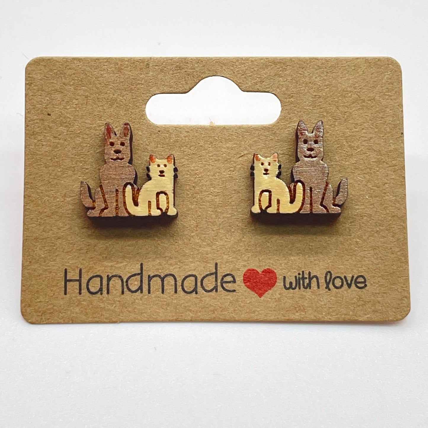 Cat + Dog Friends Stud Earrings