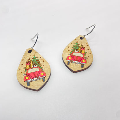 Christmas Car Drop Dangle Earrings