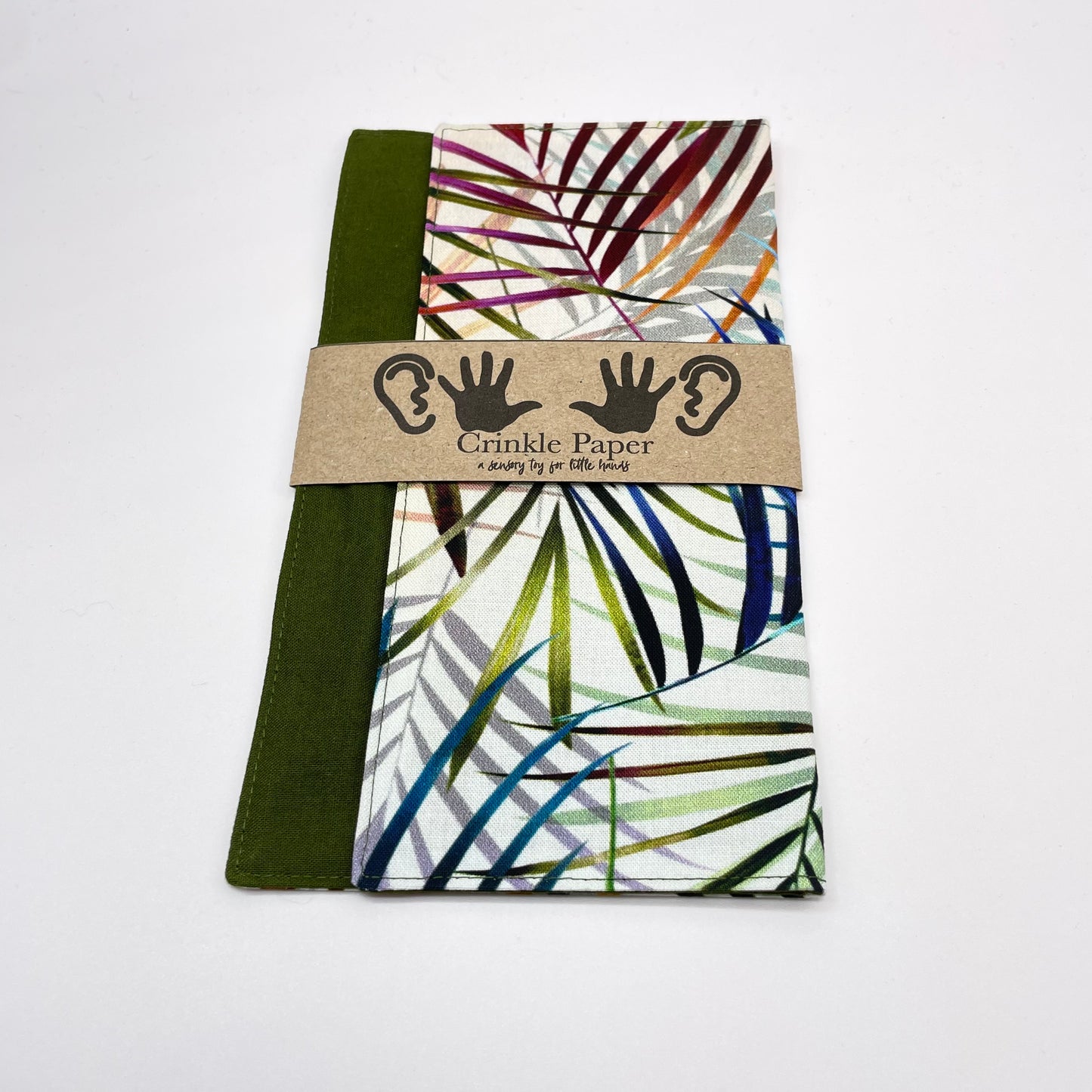 Colorful Palm Leaves + Army Green Crinkle Paper