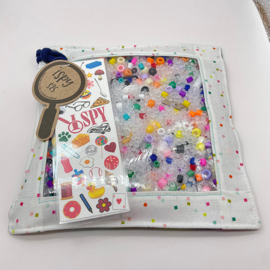 Confetti Squares + Sweet Jungle Friends iSpy Bag