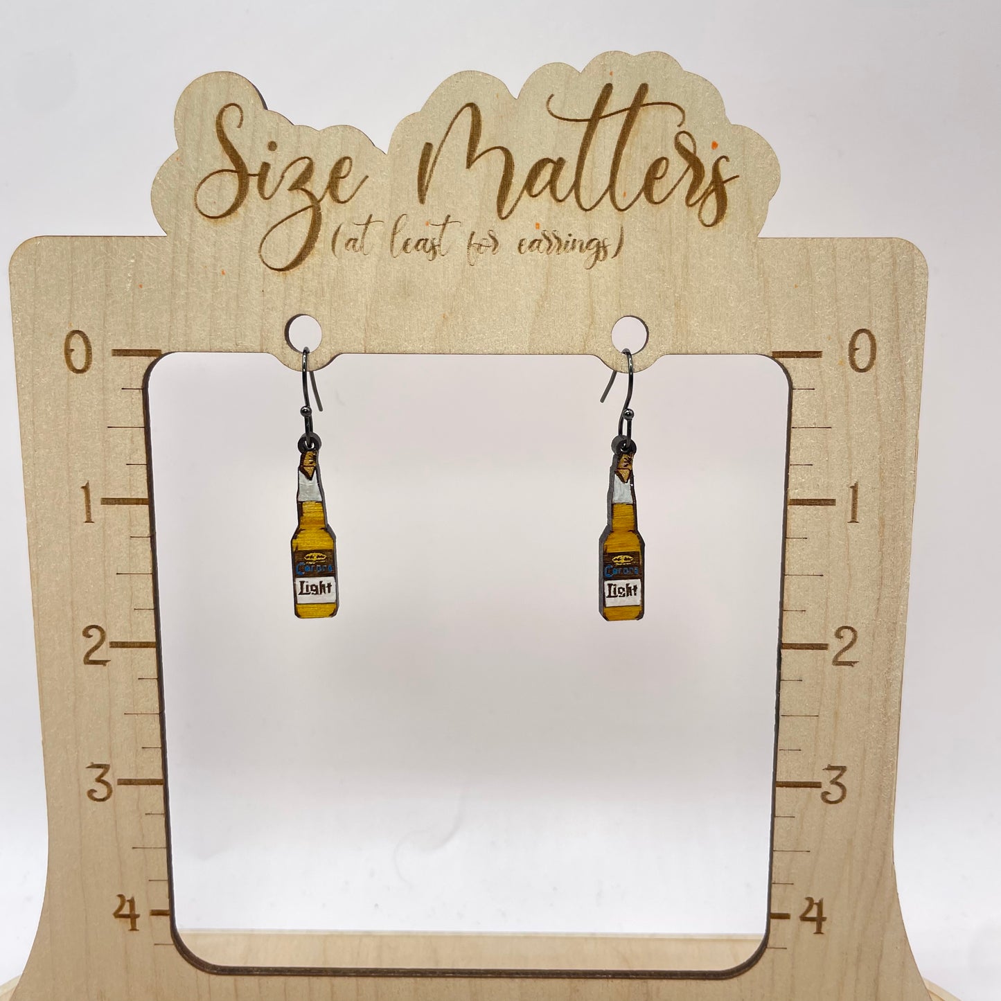 Corona Light Beer Bottle Dangle Earrings