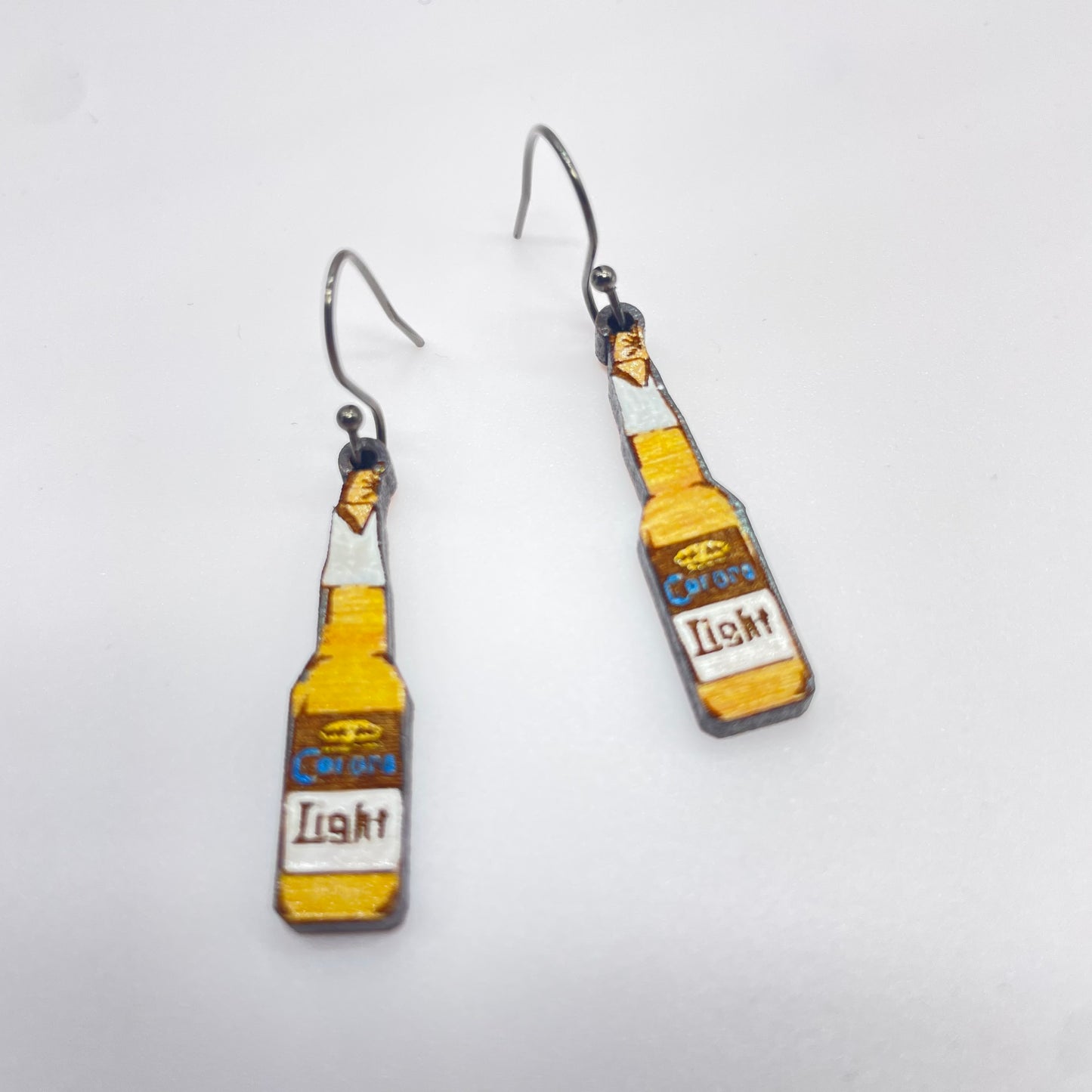 Corona Light Beer Bottle Dangle Earrings