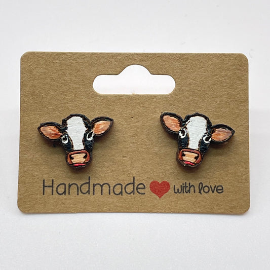 Cow Head Stud Earrings