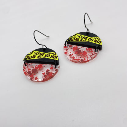 Crime Scene Drop Dangle Earrings