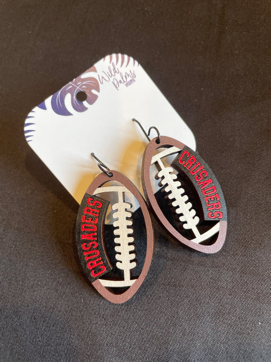 Crusaders Football Drop Dangle Earrings