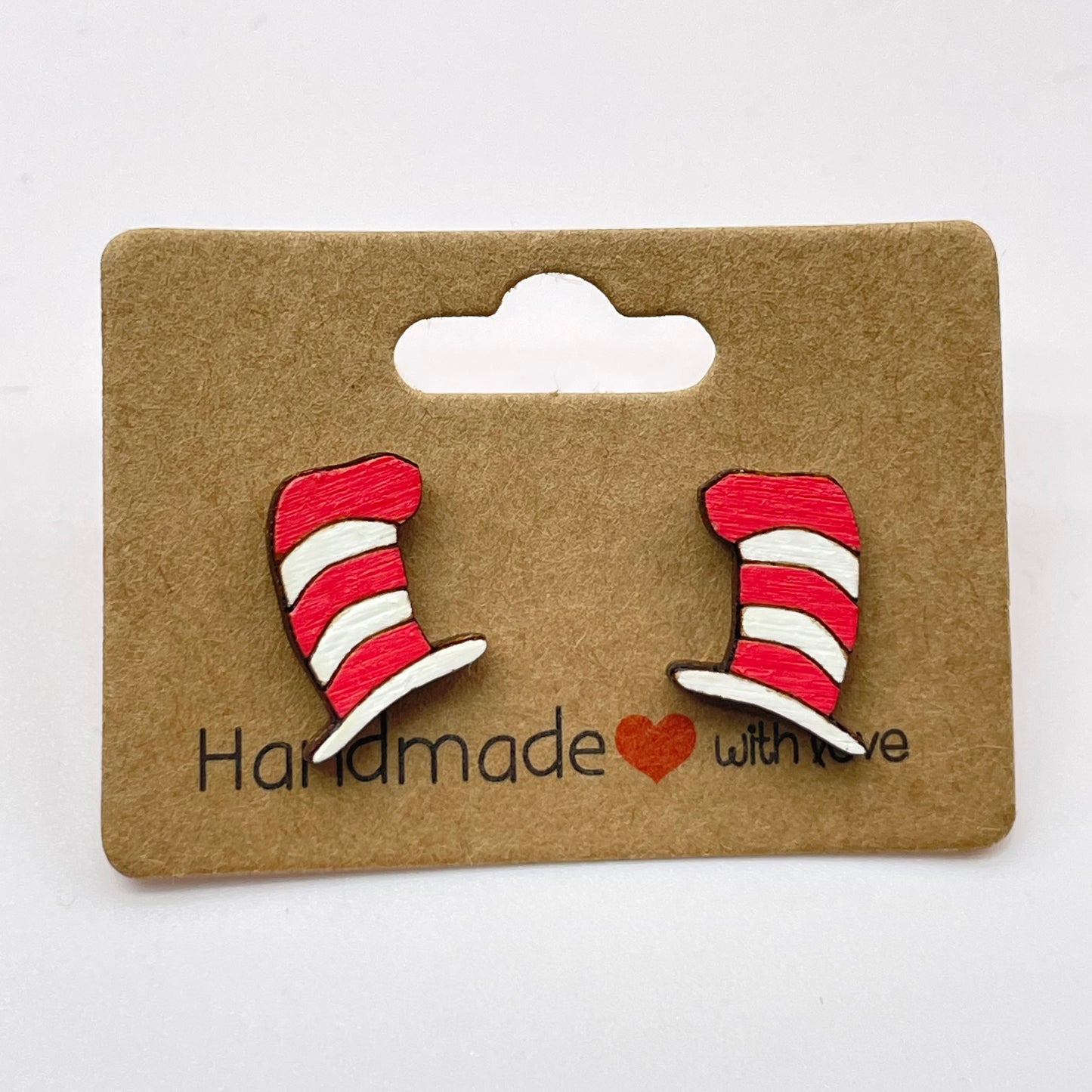 Dr. Suess Cat's Hat Stud Earrings