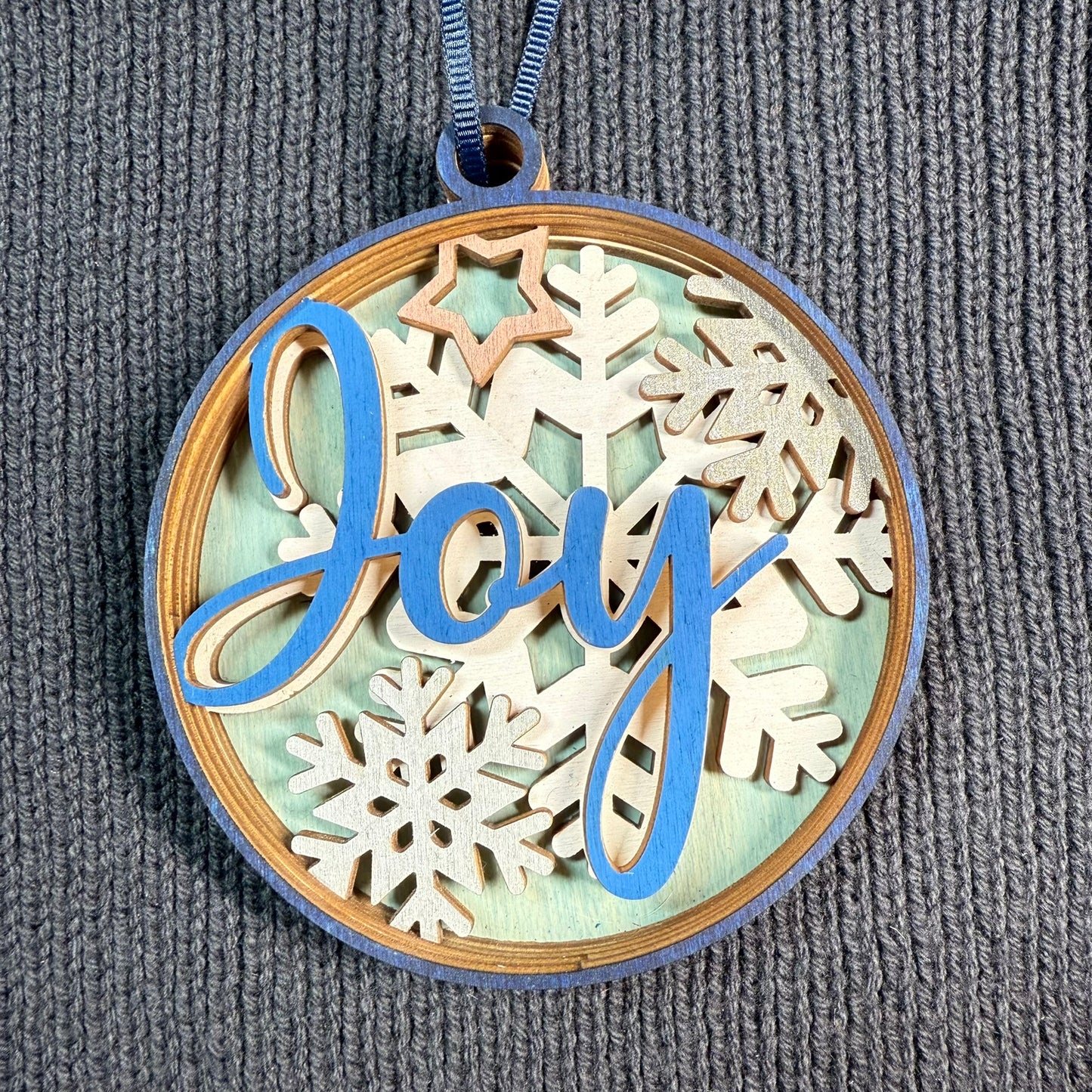 Joy Multi - Layered Wood Ornament
