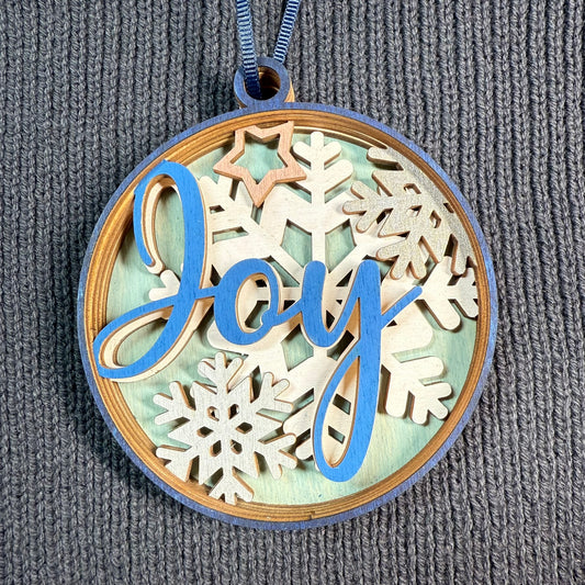 Joy Multi - Layered Wood Ornament