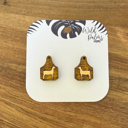 Goat Cattle Tag Stud Earrings
