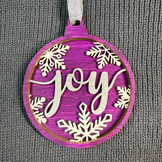 Joy Layered Wood Ornament