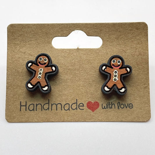 Gingerbread Man Stud Earrings