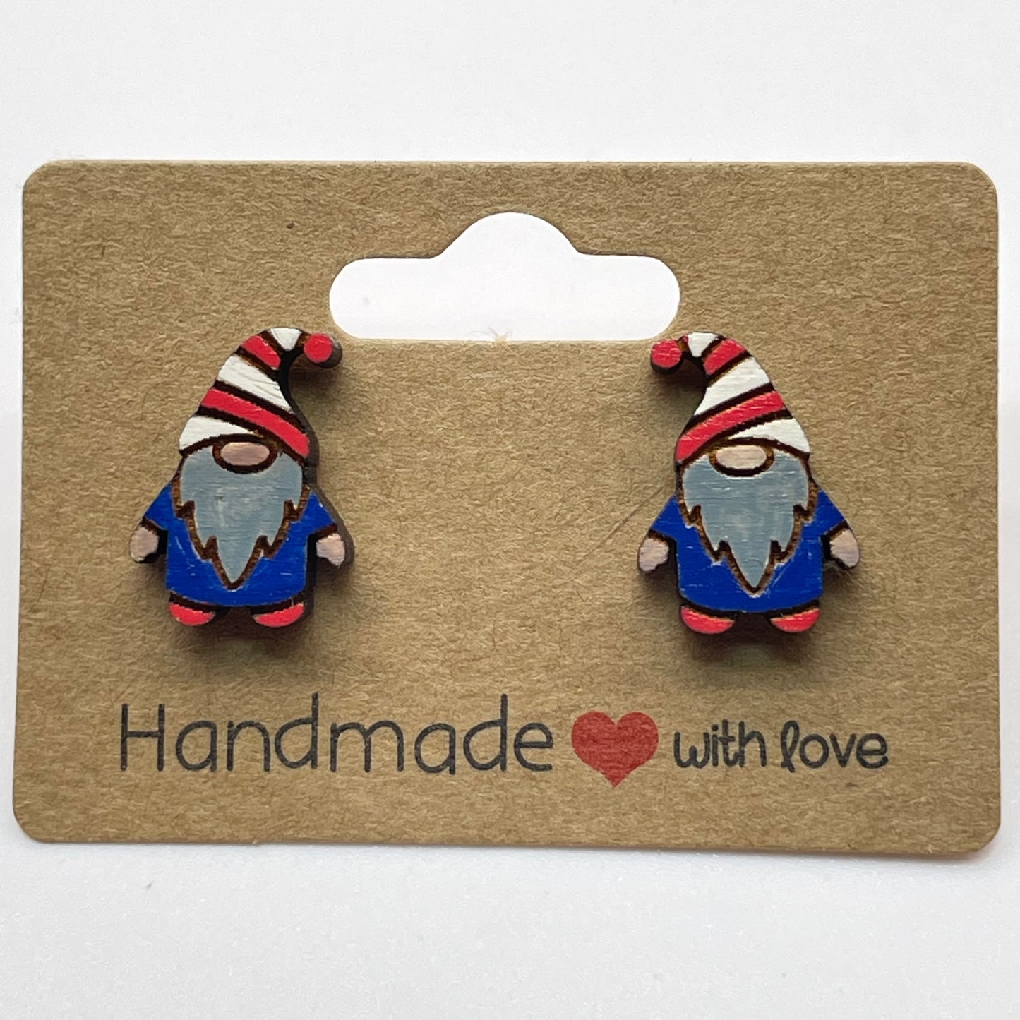 Gnome with Striped Hat Stud Earrings