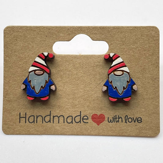 Gnome with Striped Hat Stud Earrings