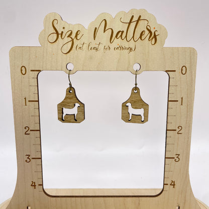 Goat (cutout) Cattle Tag Drop Dangle Earrings