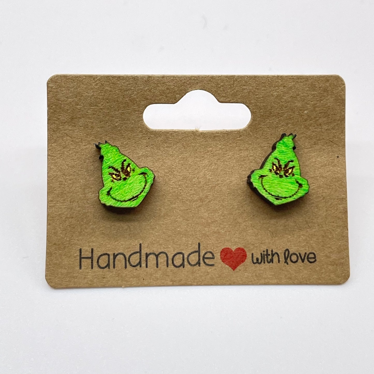 Grinch Simple Face Stud Earrings