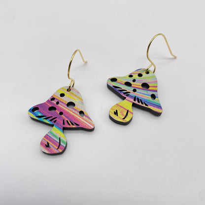 Groovy Mushroom Drop Dangle Earrings