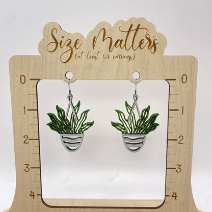 Hanging Plant 1 Drop Dangle Earrings