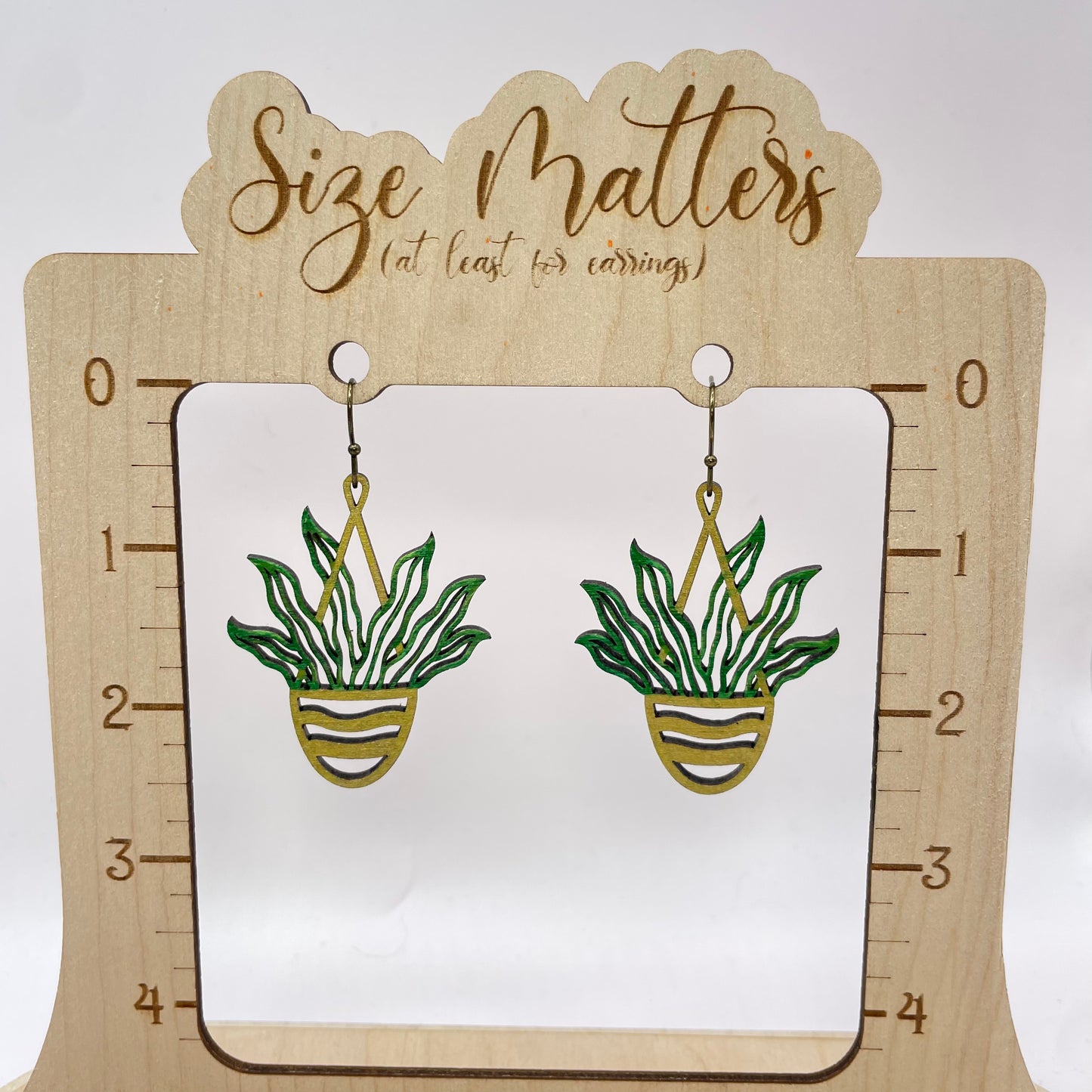 Hanging Plant 2 Drop Dangle Earrings