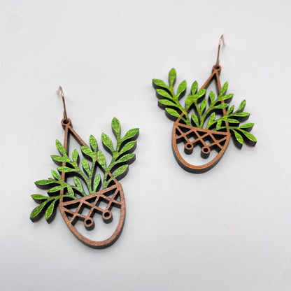 Hanging Plant 5 Drop Dangle Earrings