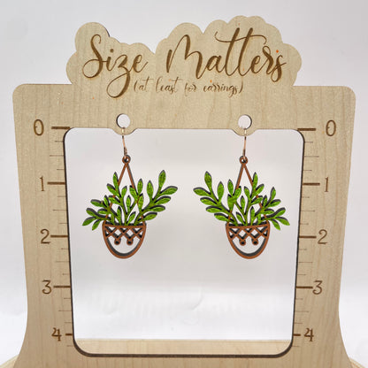 Hanging Plant 5 Drop Dangle Earrings