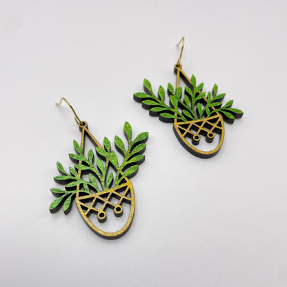 Hanging Plant 6 Drop Dangle Earrings