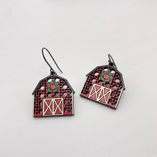 Holiday Barn Drop Dangle Earrings