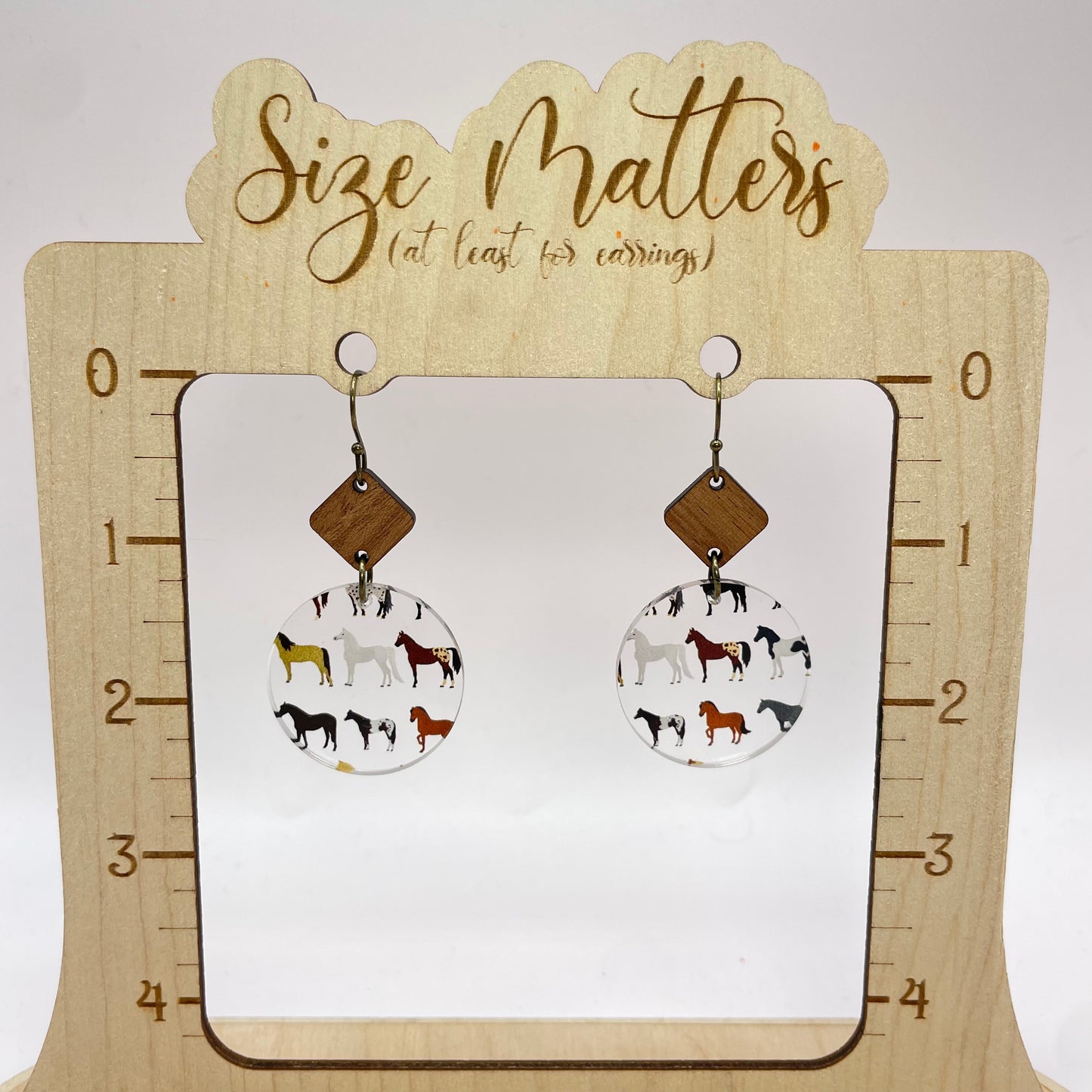 Horse Lineup Diamond Drop Dangle Earrings