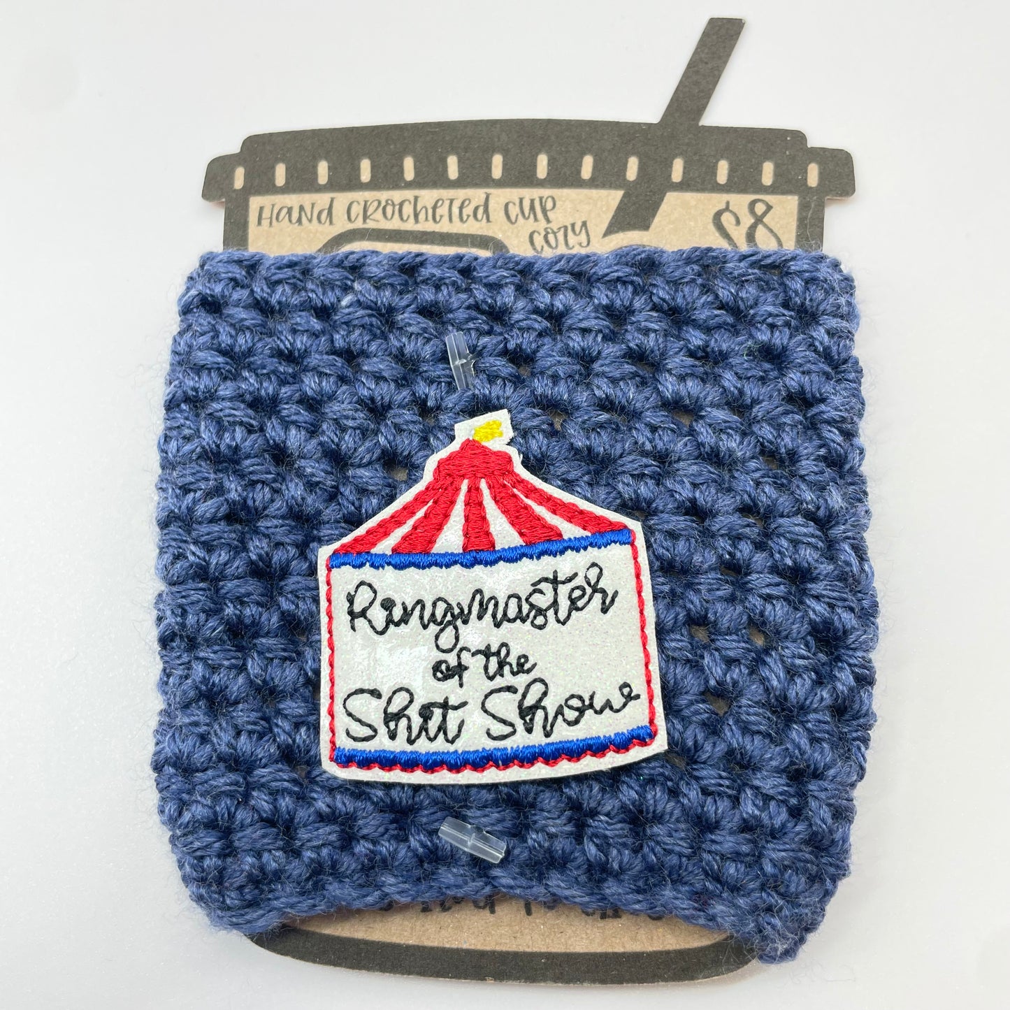 Ringmaster Crocheted Cup Cozy