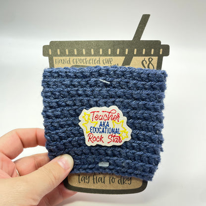 Teach & Educational Rockstar Crocheted Cup Cozy