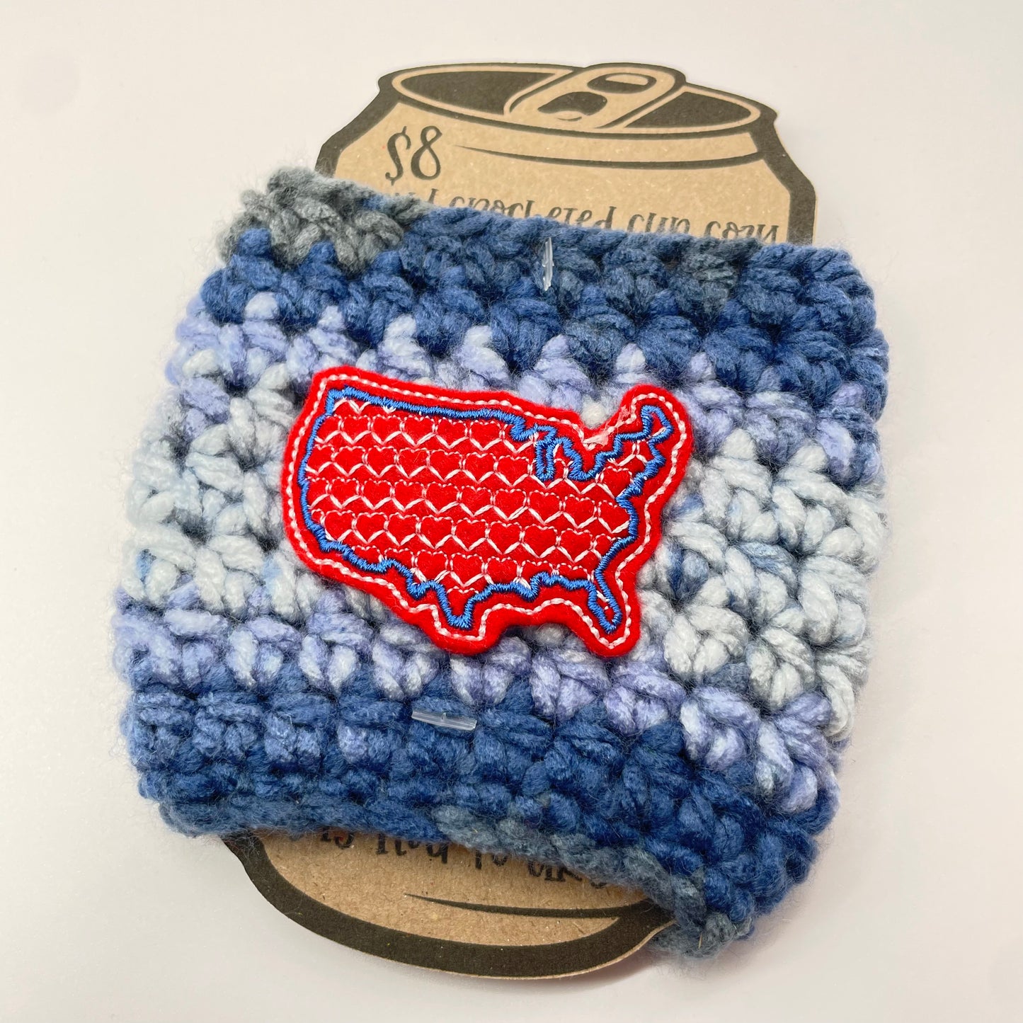 USA Crocheted Cup Cozy