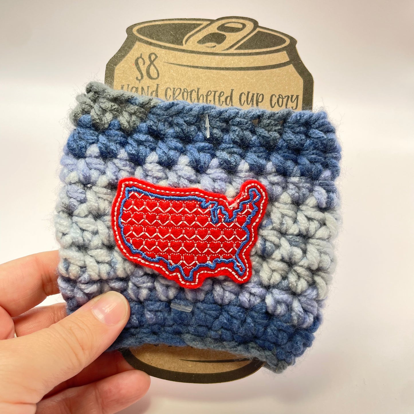 USA Crocheted Cup Cozy