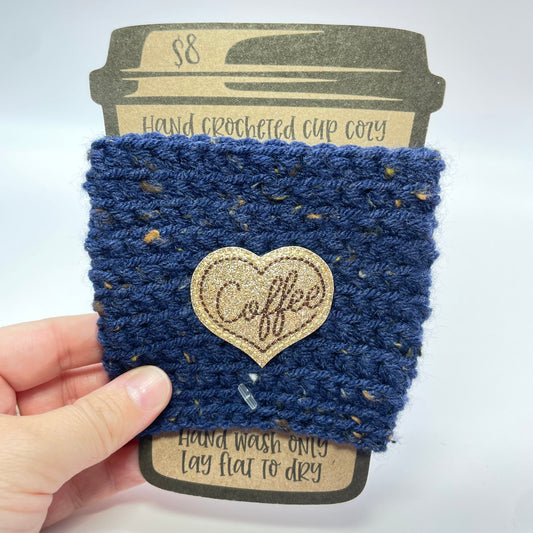 Heart Coffee Crocheted Cup Cozy