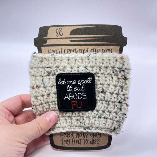 ABCDE FU Crocheted Cup Cozy