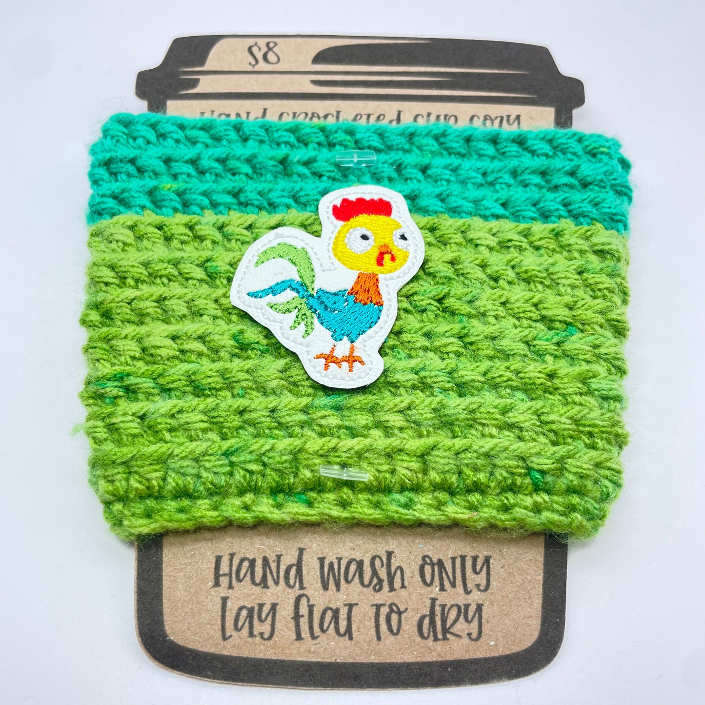 Hey Hey the Chicken Crocheted Cup Cozy