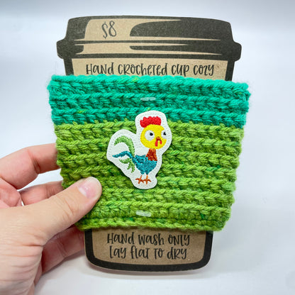 Hey Hey the Chicken Crocheted Cup Cozy