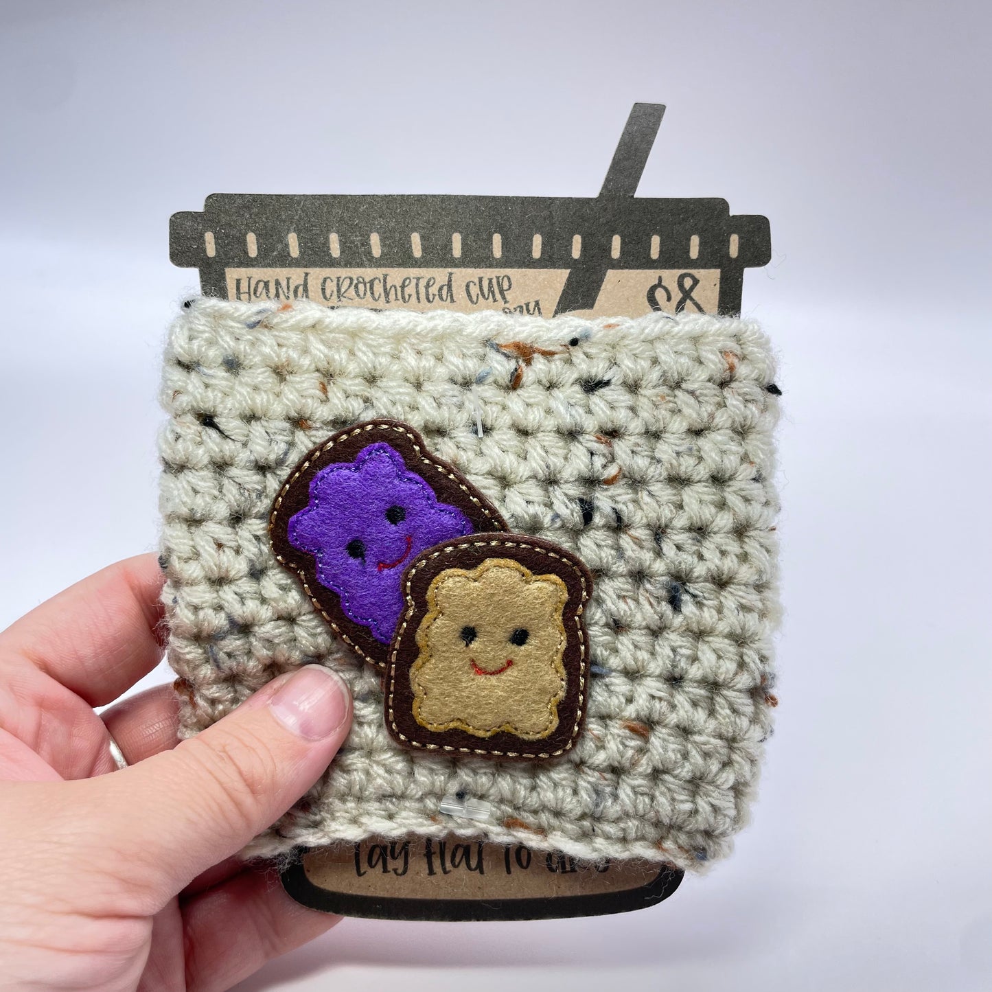 PB&J Crocheted Cup Cozy