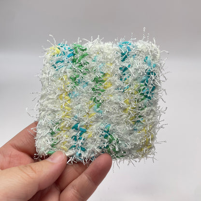 Green, Blue, Yellow + White Scrubby