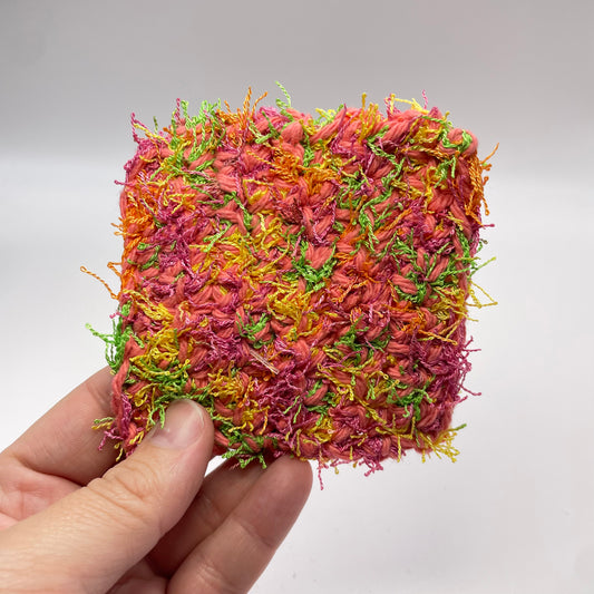 Pink, Orange + Green Scrubby