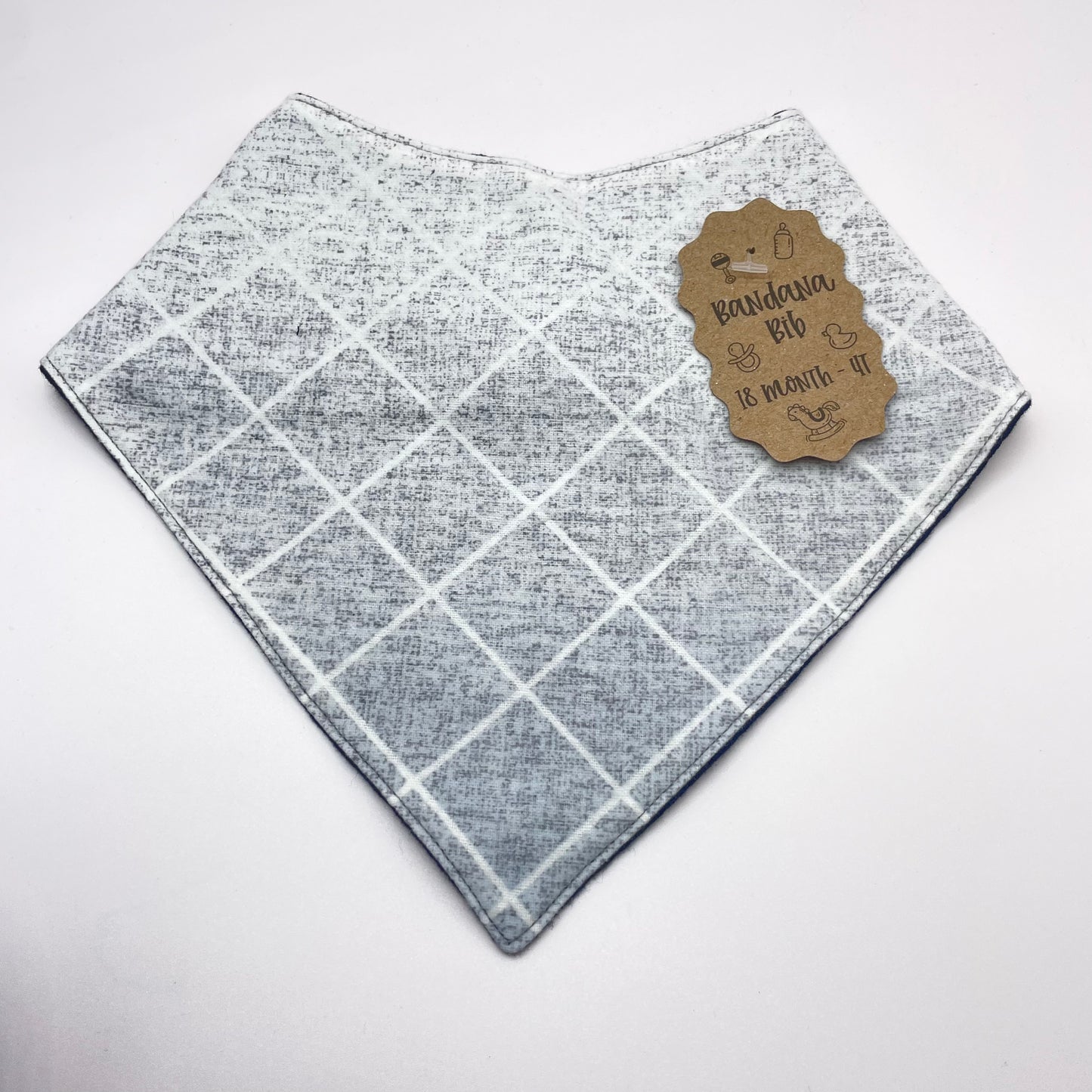 Grey Squares Baby Bib