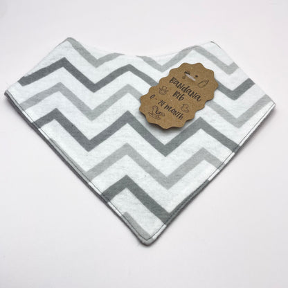 Grey Chevron Baby Bib