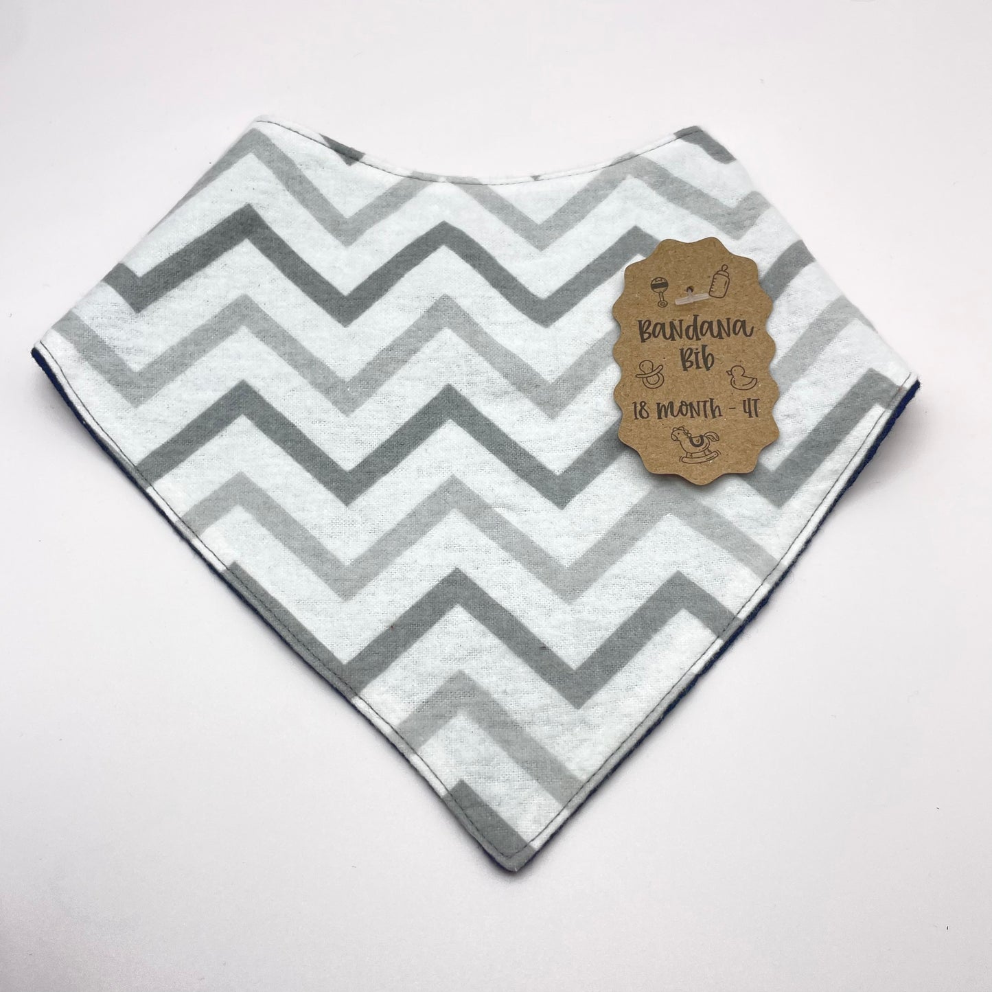 Grey Chevron Baby Bib