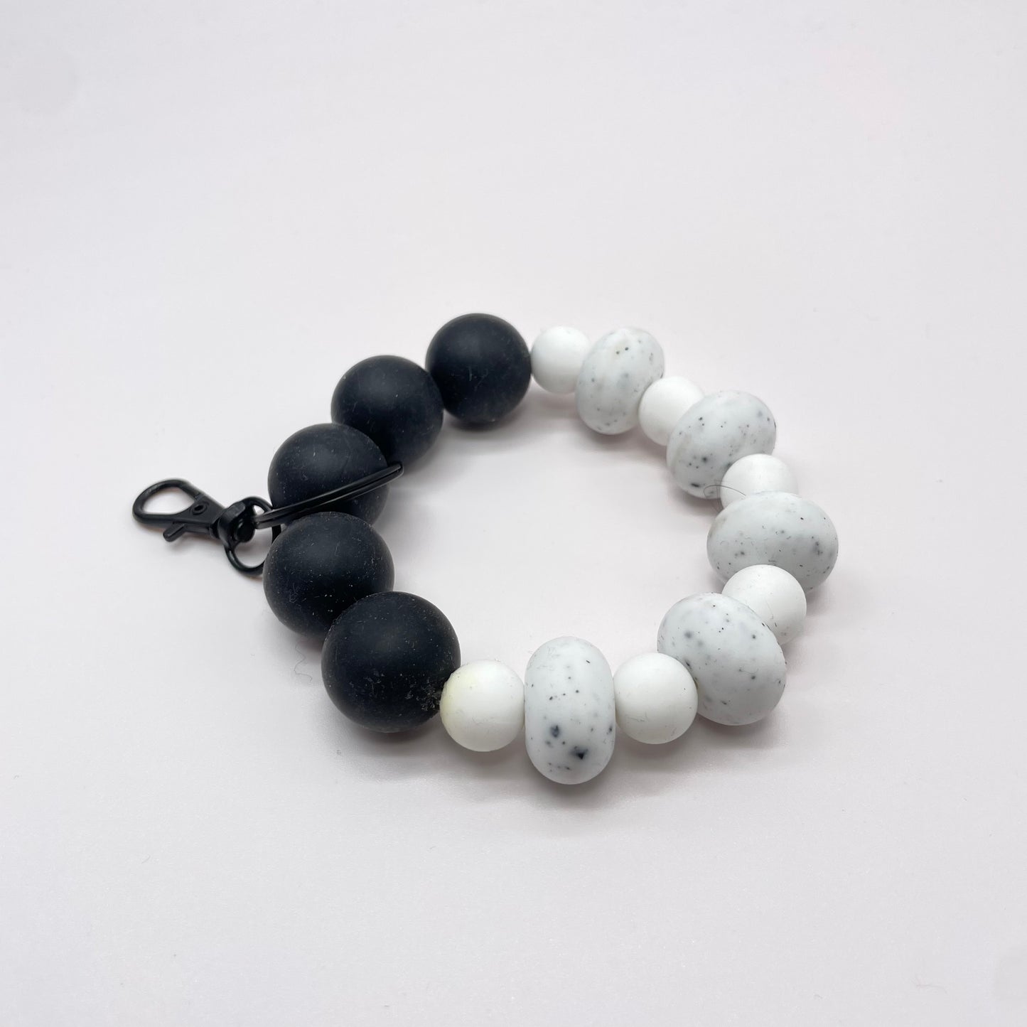 Black White Marble Stretchy Elastic Silicone Wristlet