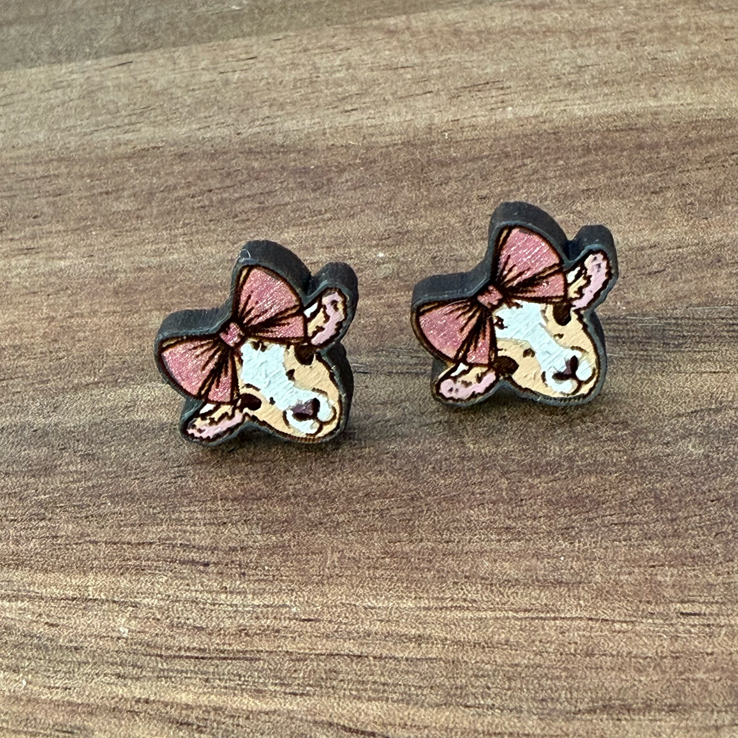 Sheep with Bow Stud Earrings