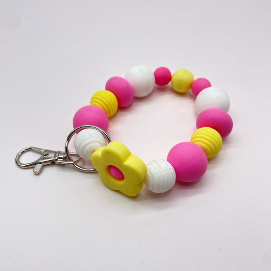 Bright Pink Yellow White Stretchy Elastic Silicone Wristlet