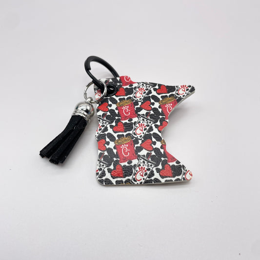 MN Chik Fil A Faux Leather Keychain