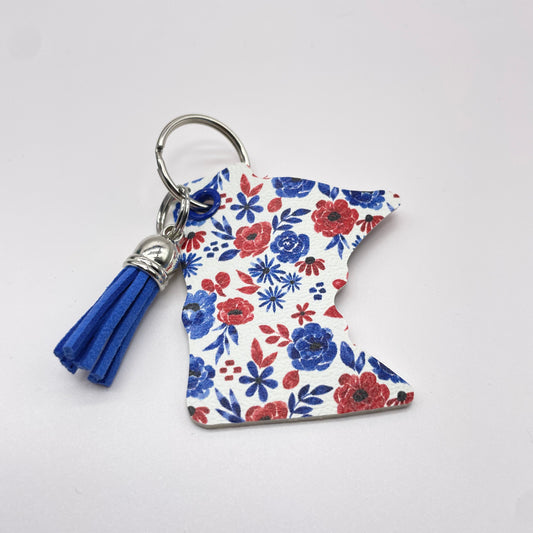 MN Americana Floral Faux Leather Keychain