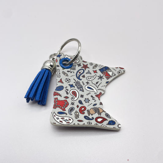 MN Americana Cowboy Paisley Faux Leather Keychain