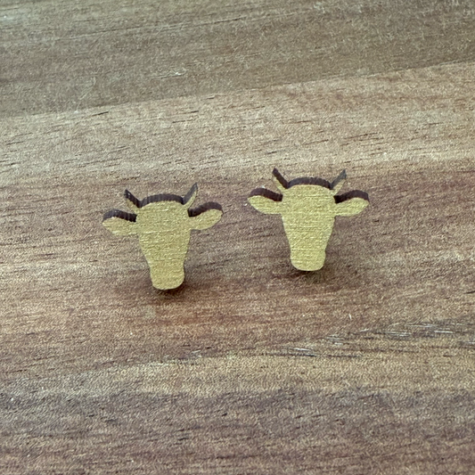 Cow Head Stud Earrings